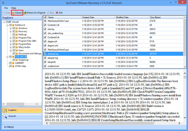 summary of files and folders